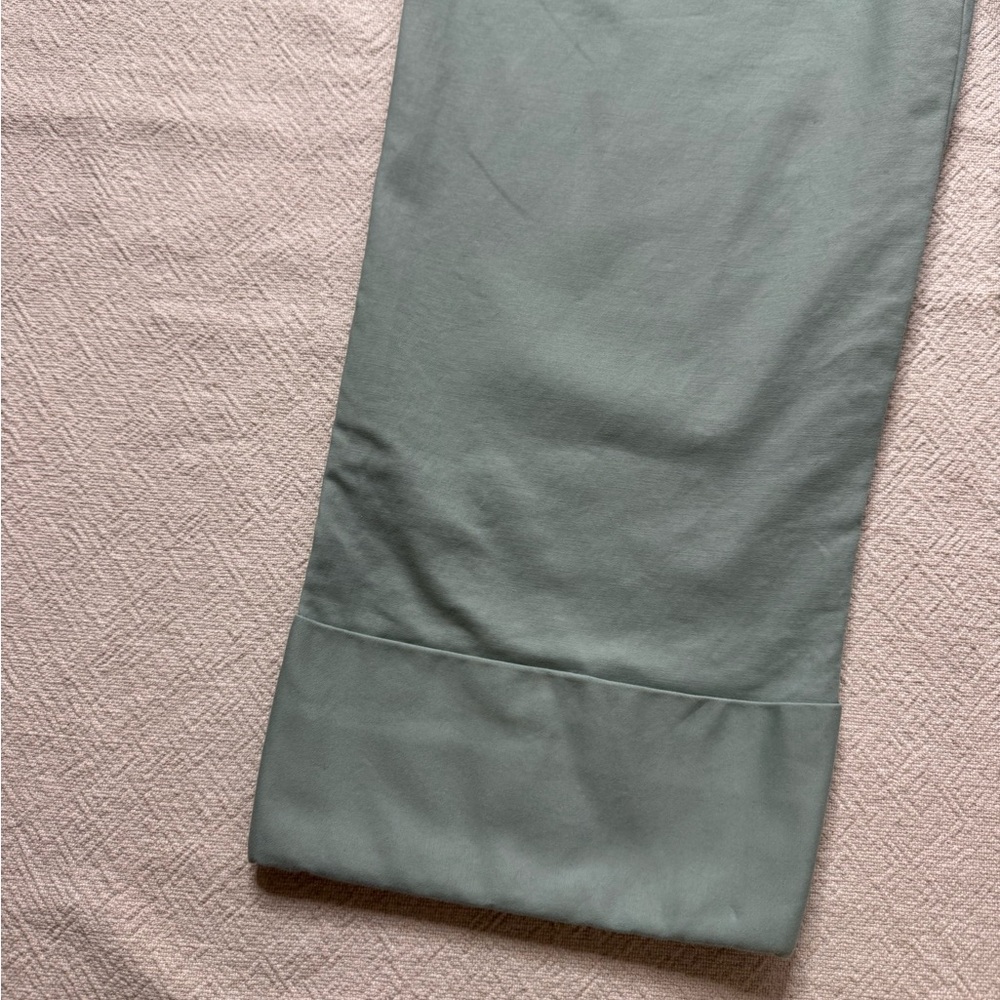 Lauren Ralph Lauren Sage Green Stretch Cotton Wide Leg High Rise Pants 6 Crop - Picture 3 of 8